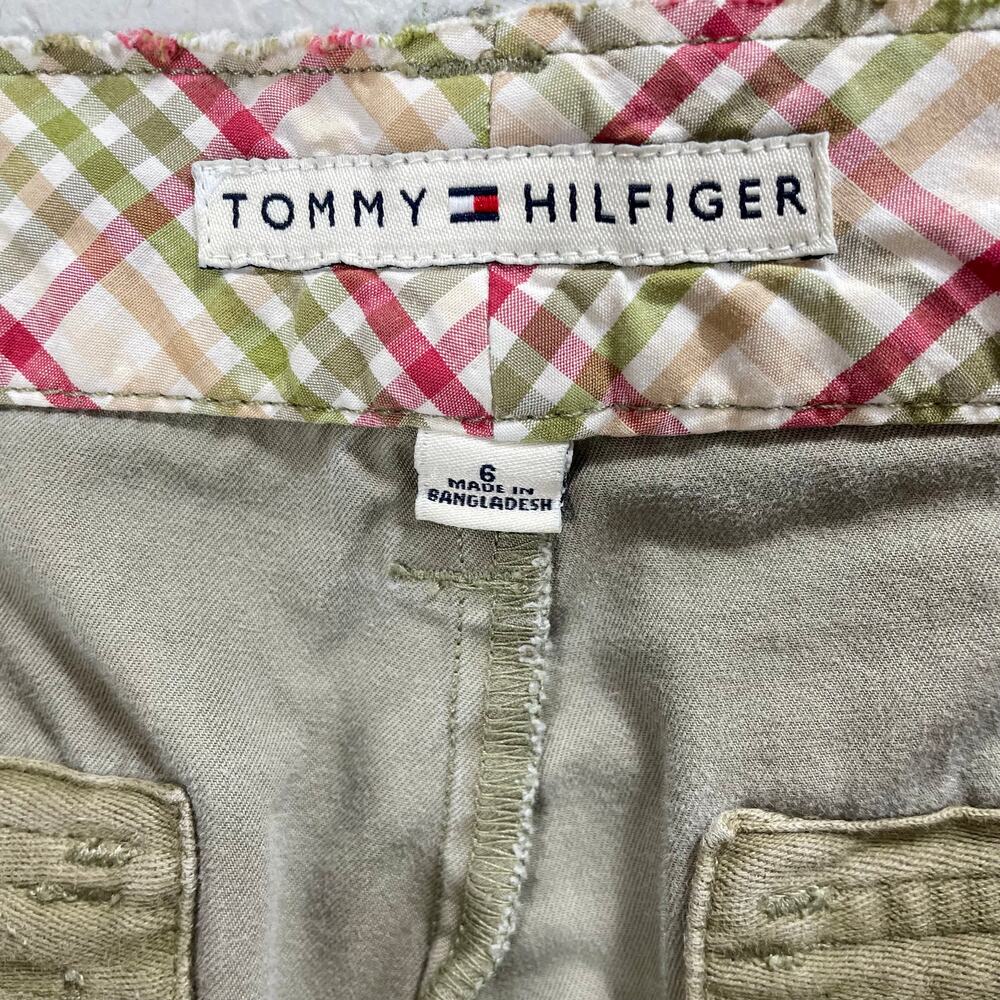 Vintage Y2K Tommy Hilfiger Green Capris Khaki Cargo Straight Leg Women's Size 6 - Picture 7 of 10
